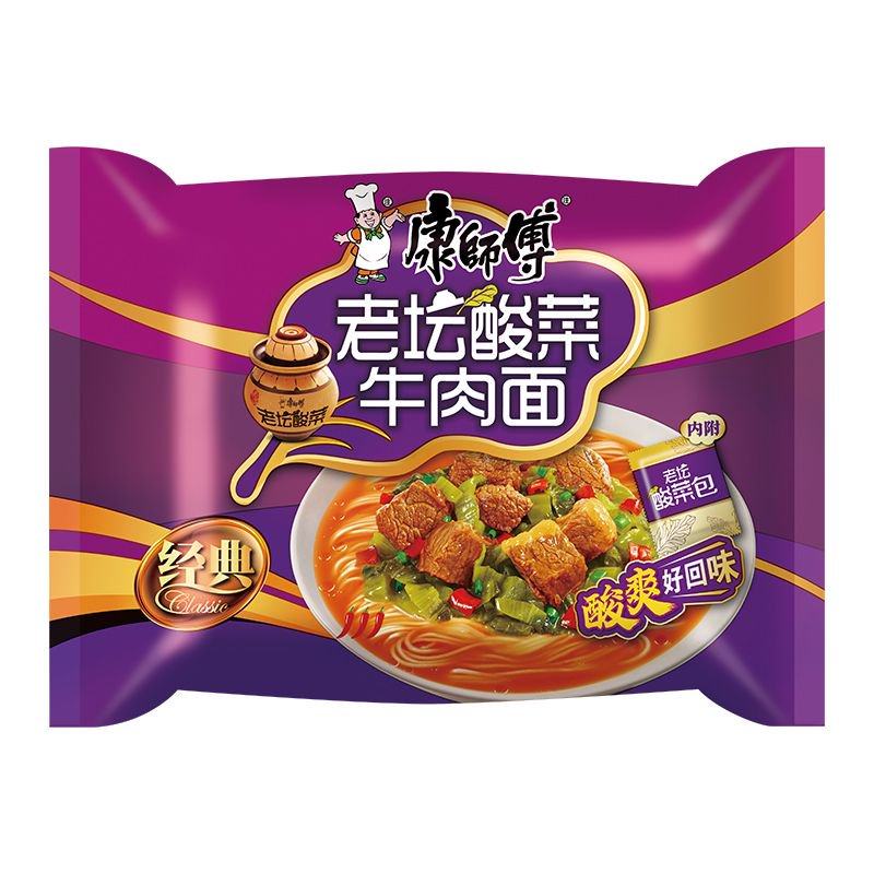 康师傅酸菜牛肉袋面