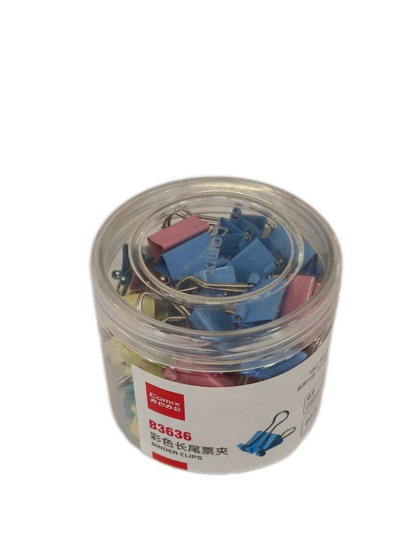 齐心B3636长尾票夹6#15mm 60只/筒(150简/箱)配