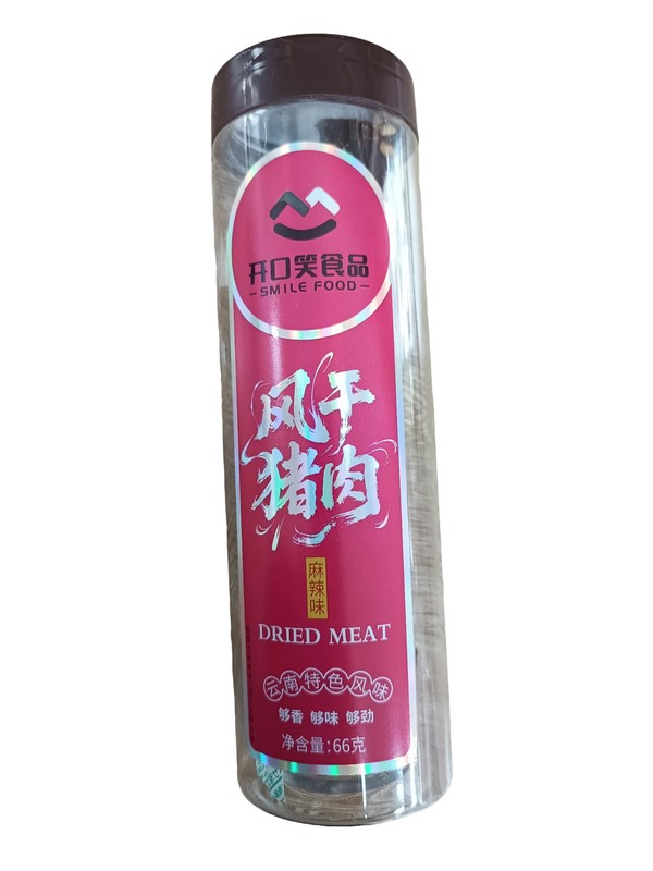开口笑风干猪肉66克（香辣味）*1/瓶
