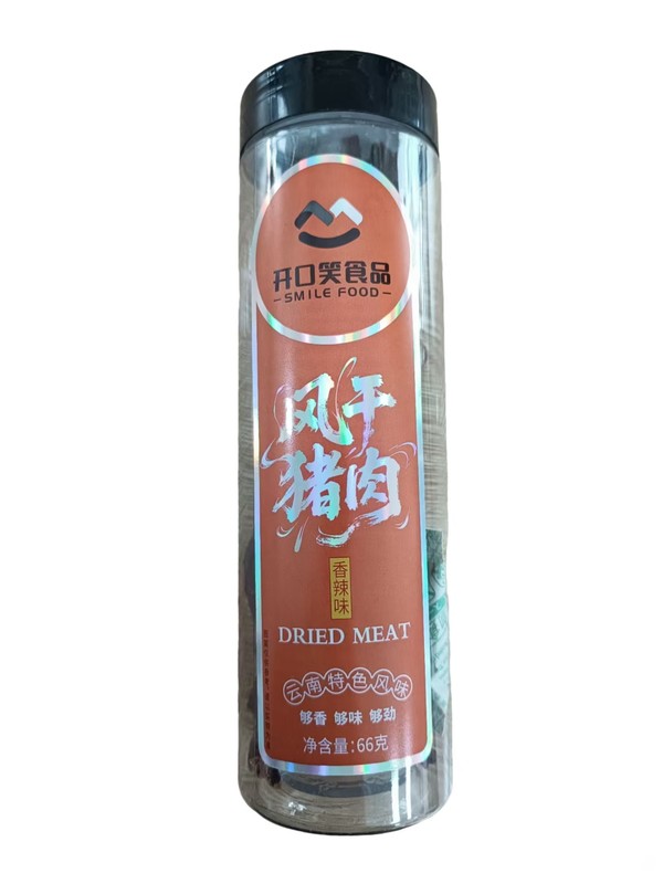 开口笑风干猪肉66克（麻辣味）*1/瓶