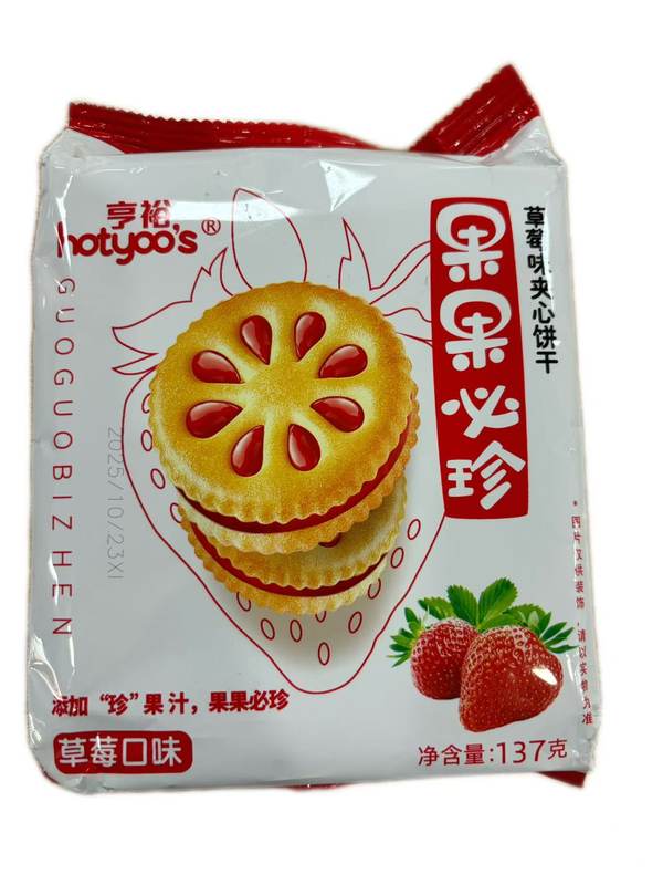 亨裕果果必珍草莓味137g*1/袋