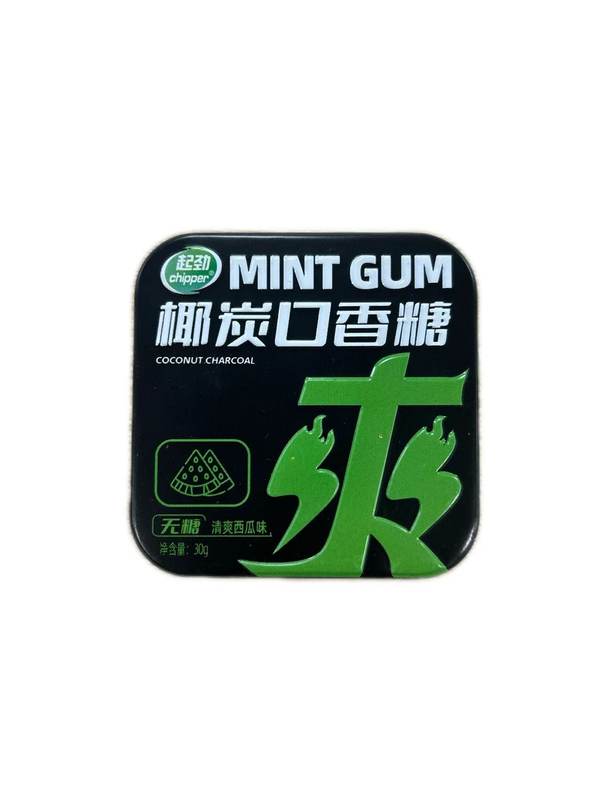 起劲椰炭口香糖30g（铁盒装无糖清爽西瓜味）*1/盒