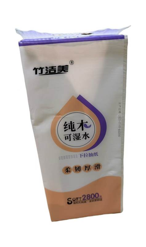 竹洁美纯木可势水下拉抽纸柔韧28000型