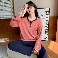 秋冬季德绒保暖长袖女士睡衣家居服套装
