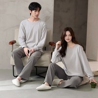 秋冬季德绒保暖长袖情侣睡衣家居服套装