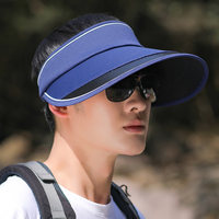 钓鱼帽子男士防晒帽户外遮阳帽骑车帽大帽檐太阳帽透气空顶帽