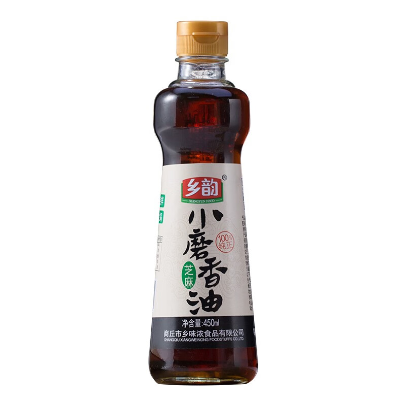 乡韵小磨芝麻香油450ml*12瓶