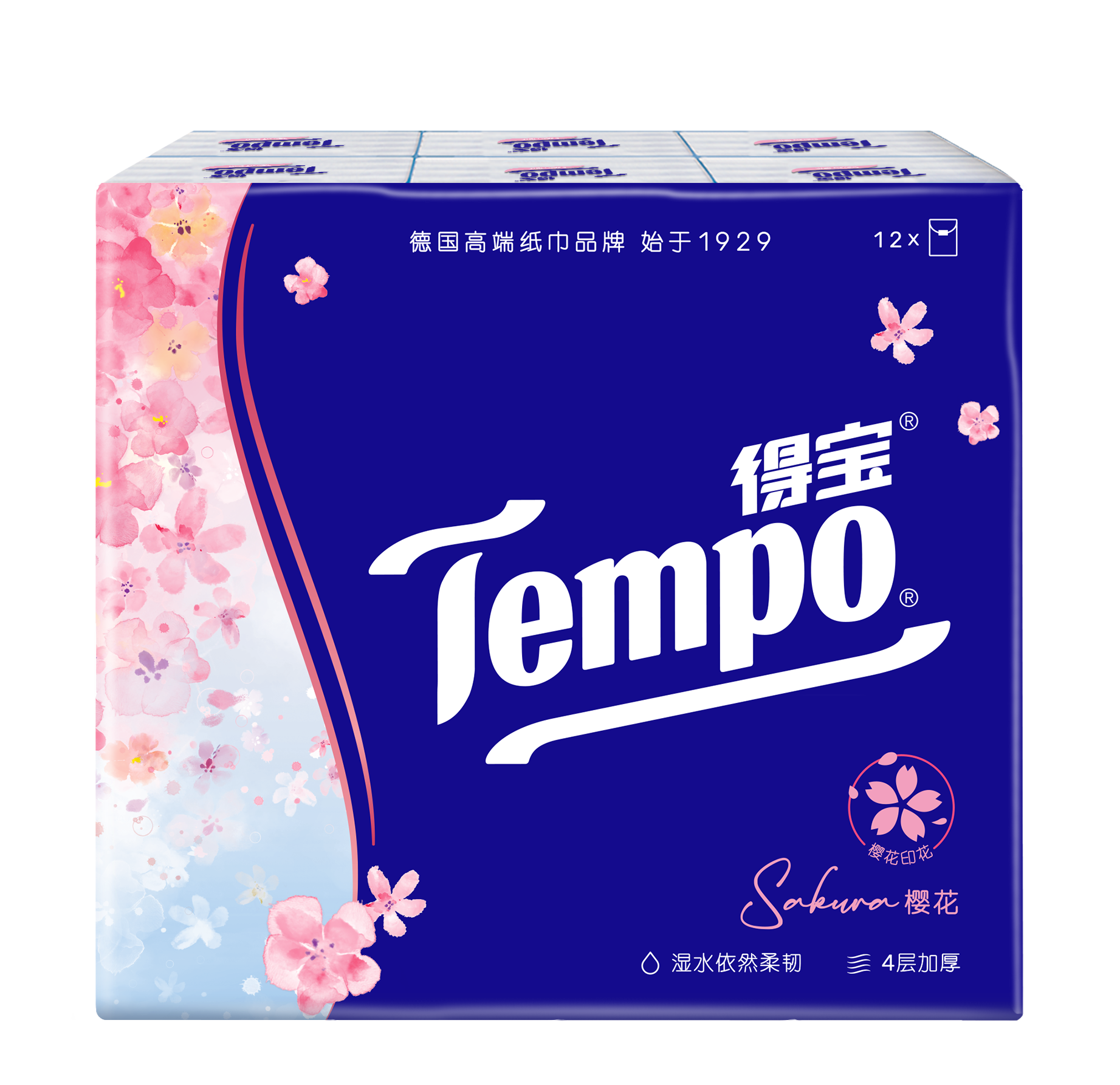 得宝纸手帕T0131四层7张樱花香12包